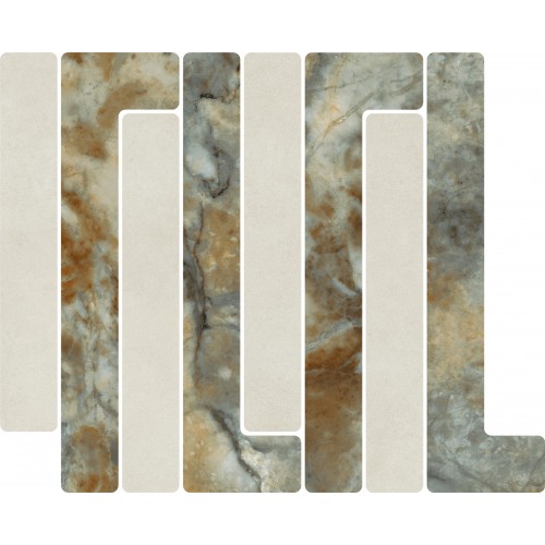 Tandem Marble Mosaico Trellick Tassili Blanco Plytelės
